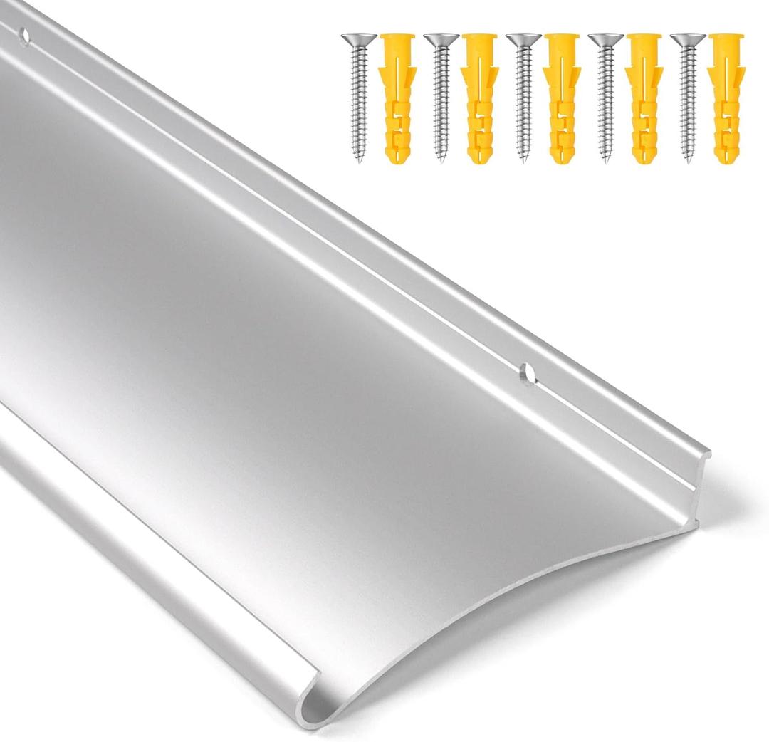 Heavy-Duty Aluminum Door Rain Drip Guard, 4″ Extra-Wide and Thickened Window Door Rain Deflector, Size 40″ Length, 4″ Wide, 0.8″Height (Silver)