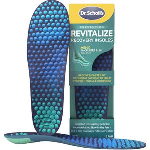 Dr. Scholl's  Revitalize Recovery Insole Orthotics, Improve Recovery Faster, Reduce Fatigue, Stress, Soreness, Trim to Fit Inserts for Any Shoes, Athletic, Running, Slippers, Casual, Men 8-14, 1 Pair (Green)