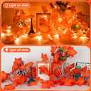 2 Pack Fall Lights - 26Ft 80LED Thanksgiving Decorations with 8 Lighting Modes & Timer - Enlarged Maple Leaves - Battery Operated Waterproof Lights for Indoor & Outdoor Autumn Decor