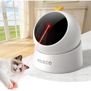 ROJECO Auto Laser Cat Toys for Indoor Cats,Upgraded Interactive Cat Toy with Magnetic Base,3 Speed Modes & Auto Sleep,Rechargeable Interactive Cat Toys for Bored Indoor
