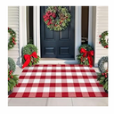 KILOCOCO Buffalo Plaid Rug 3'x5' Red and White Outdoor Rugs for Halloween Door Mat Washable Layered Checkered Rug Front Door Mat for Porch/ Farmhouse/ Entryway/ Patio Christmas Rug Entryway Rugs Indoor
