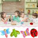 Gemscream 60 Pcs Plaster Painting Fairy Art Party Favors for Kids DIY Statues Craft Butterfly Insect Activities Birthday Supplies with Magnet Brushes Palette Organza Bag Gifts