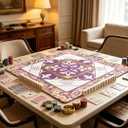 Mhajong Mat for Table 31.5x31.5 Inch, No-Crease, Anti-Slip, Noise-Reducing American Mahjong Mat, Neoprene Mahjong Table Mat for Poker, Card, Board (Purple), 33x33x0.08 inches