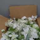 Mkono Peonies Artificial Flowers, Small Silk Flowers for Home Decor Indoor Fake Bouquet Faux Floral Arrangements Dining Table Centerpieces for Kitchen Party Decor White