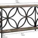 GiftGo Narrow Sofa Table 47.2 Inch, Industrial Sofa Table Behind Couch, Vintage Entry Console Table with Storage for Entryway, Living Room, Foyer, Elegant Design (Rustic Brown, 47.2)