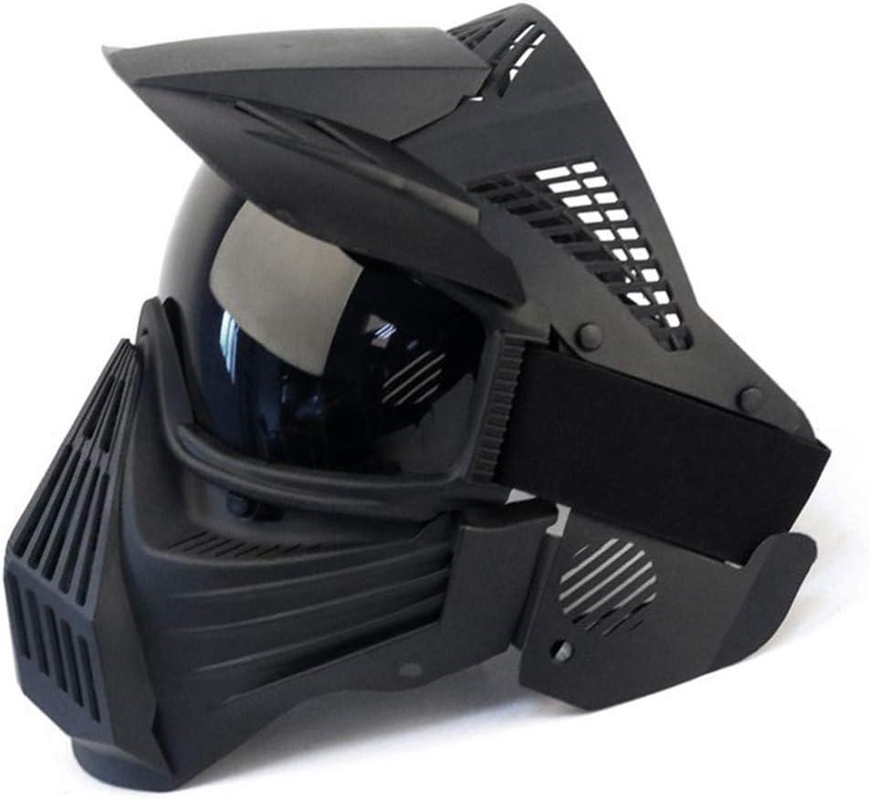 Tactical Mask Airsoft Masks, for Airsoft BB Hunting, CS Game Full Face Tactical Gear, Impact Resistant with Goggles, Motocross Skiing Outdoor Activities (Black/Gray Lens)