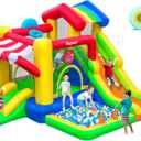 FBSPORT Inflatable Bounce House with Slide for Kids, Indoor and Outdoor Blow up Bouncy House Bouncer Castle with Ball Pit, Jumping Area, Climbing Wall, Ball Shooting, Ring Toss, Basketball Hoop