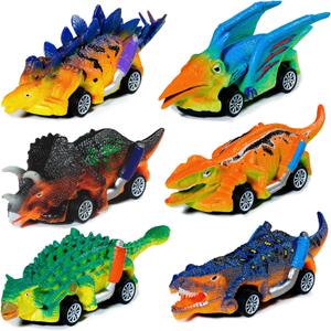 Dinosaur Toys Pull Back Cars 6Pcs Dinosaur Toys for Kids 3-5 Toddlers Boy Toys Age 3 4 5 and Up Dinosaur Cars Dino Toys for 3 Year Old Boys Girls Dino Games Birthday Easter Gifts for Kids Party Favors