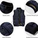 VtuAOL Men's Outerwear Vest for Men Winter Puffer Vests Fleece Lined Outdoor Warm Sleeveless Jackets (Black, L)