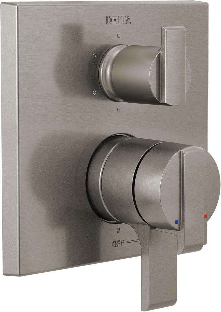 Delta Faucet Ara 17 Series 6-Setting Integrated Diverter Valve Trim Kit, Brushed Nickel Diverter Valve Trim Kit, Shower Trim Kit, Stainless T27967-SS (Valve Not Included)