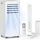 12000 BTU Portable Air Conditioners - 3-in-1 Cooling Unit with Dehumidifier, Fan & AC Modes - Ac Units Cools Up to 550 Sq.Ft - 24-Hour Timer, Remote Control & Window Kit Included - White