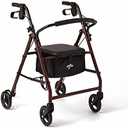 Medline Basic Rollator Four-Wheeled Rolling Walker, Steel, 6"