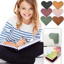 Leather Heart Bookmarks, Wayzton Corner Page Book Accessories for Women, Kids, Cute Handmade Reading Gifts (Love (6 Pcs))