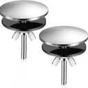 LEIFIDE 2 Pcs 2 Inch Kitchen Sink Hole Cover Faucet Hole Cover Stainless Steel Kitchen Sink Tap Plate Stopper Blanking Metal Plug(Brushed Stainless Steel)