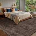 Farmhouse 8x10 Dark Taupe Brown Area Rugs for Living Room, Modern Boho Vintage Rug for Bedroom, Dining Room with Distressed Geometric Design, Washable Stain Resistant Low Pile Non-Slip Ultra Soft