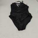 Charmo Tummy Control One Piece Swimsuits for Women Ruched Bathing Suits Strappy V Neck Monokini (Small, #1a Black)