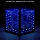 Nobiggie Infinity Mirror Cube Ambient Lighting, 3D Deep Space RGB LED Mood Light with Music Rhythm Sync, Futuristic Hypercube Decor for Home, Bedroom & Living Room (Space Black, Plus - 6 Inch)