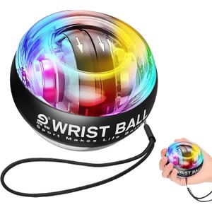 Wrist Trainer Ball Auto-Start Gyroscopic Forearm Exerciser Gyro Ball for Strengthen Arms, Fingers, Bones and MusclesBlack LED Light Model