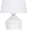 Sucolite Small 11.8" Table Lamps Set of 1, Bedside Nightstand Lamps for Bedroom Kid’s Room, Cute Desk Lamps with Studded Texture Base for Reading Nursery Living Room Office, White