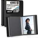 Small Photo Album 5x7 (2-Pack, Black), Mounting Paper 5 x 7 Photo & Art Portfolio Presentation Binder, 24 Sleeves Displays 48 Pages, Professional Picture Book for 5x7 Artwork, Postcards