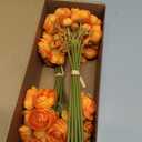 Ling's moment Ranunculus Artificial Flower, Faux Silk Mini Ranunculus Flowers for DIY Bouquet, Bulk Fake Wedding Filler Flowers for Centerpieces Arrangements Bridal Shower Decorations, Citrus Orange
