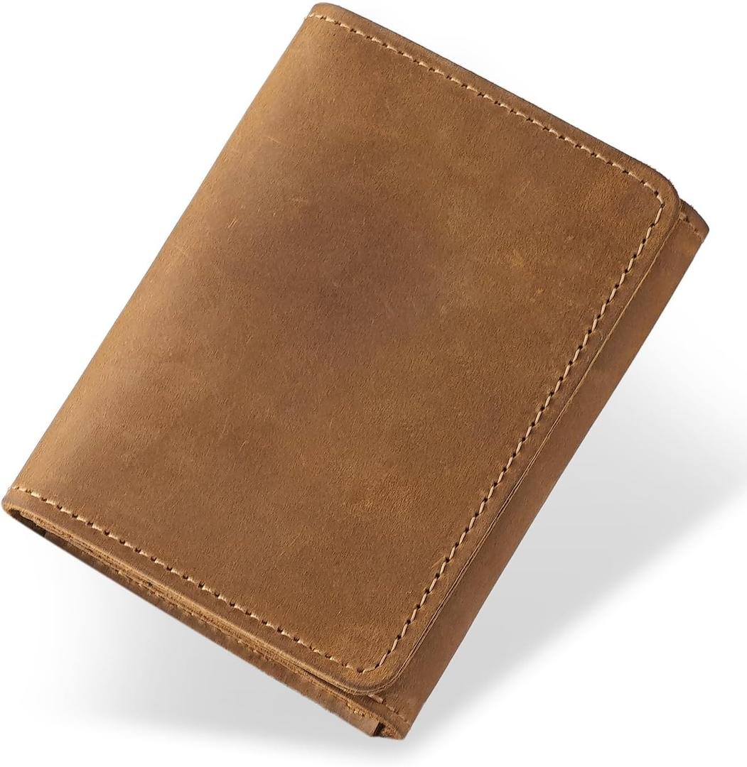 Vintage Full Grain Leather Business Card Holder for Men