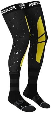 MENDLOR Motorcycle Riding Socks Motocross Dirt Bike Men Women Adult Mx Knee Brace Socks (Size: Large)