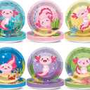 60Pcs Pink Axolotl Birthday Party Decorations Pink Axolotl Plates Cartoon Reptile Animals 7Inch Dessert Paper Plates Tableware Dinnerware for Kids Boys Girls Birthday Baby Shower Party Supplies