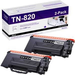 TN820 TN-820 Toner Cartridge 2-Pack Replacement for Brother TN820 Black Toner Cartridge HL-L6200DW MFC-L5850DW MFC-L5700DW HL-L5200DW MFC-L5900DW Printer