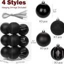 12PCS 3.15" Christmas Ball Ornaments Shatterproof Black Christmas Tree Decorations Xmas Tree Balls Halloween Ornaments Dcor