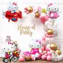 12Pcs Kitty Foil Balloons for Kitty Birthday Party Girls Birthday Party Balloons,Baby Shower Birthday Party Decorations