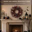 32 Inch Extra Halloween Wreath Fall Burgundy Wreaths for Front Door Decor