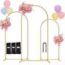 Balloon Arch Stand,Arch Backdrop Stand,Birthday Decorations,Party Decorations,4FT+5FT+6FT,Three Storage Bags,Golden,Metal