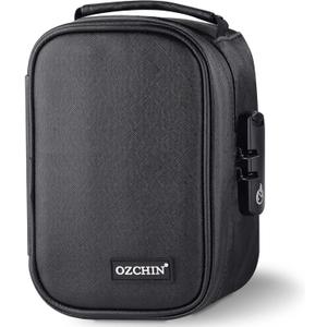 OZCHIN Smell Proof Bag with Combination Lock File Organizer Case Container Medicine Odorless Storage Lock Box Great Gift for Friend (Black)
