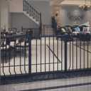 Extra Wide Baby Gate Tension Indoor Safety Gates Black Metal Large Pressure Mounted Pet Gate Walk Through Long Safety Dog Gate for The House Doorways Stairs(52.76"-57.48"/134-146CM, Black)