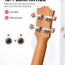 Donner Soprano Ukulele Mahogany 21 inch Ukelele Beginner Kit Online Lesson Gig Bag Strap Nylon String Tuner Picks Cloth DUS-1 Ukalalee Set Christmas Gift