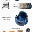 Zoeeker Ceramic Sponge Holder, Kitchen Sink Scrubby Caddy Organizer Dish Sponge Dish Rack for Scrubbers, Bathroom, Sink, Blue