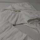 JELLYMONI Duvet Cover Oversized Queen Size White - 3PCS Boho Striped Duvet Cover Set Microfiber Tufted Bohemian Textured Comforter Cover 9898in with Corner Ties & Zipper and 2 Pillowcases