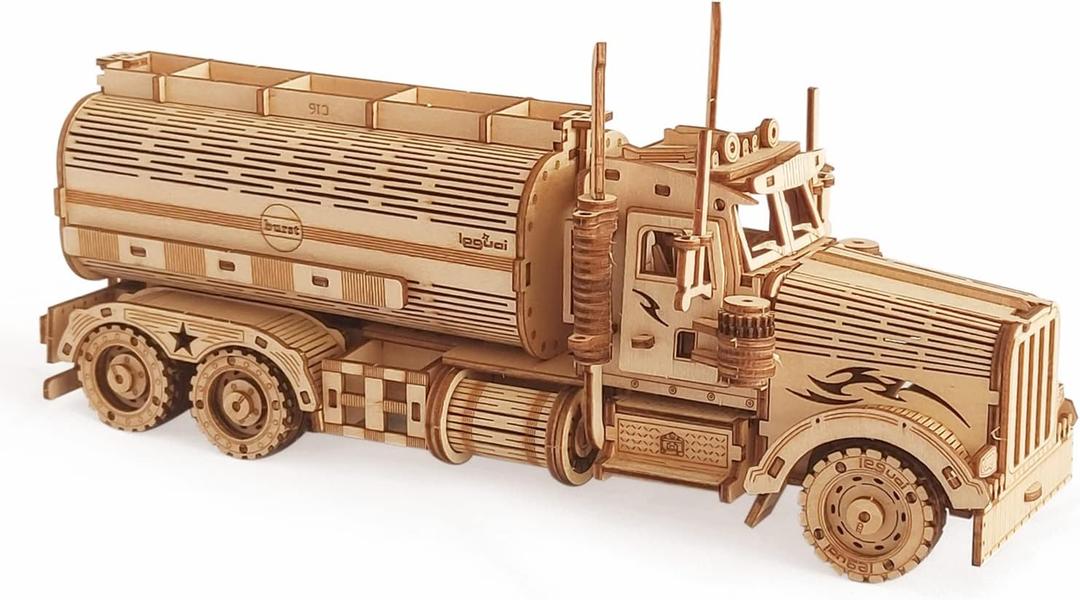 3D Wooden Puzzle - Wood Mechanical Tank Truck Model Kits - Coin Bank Crafts Model - Wooden STEM DIY Brain Teaser Puzzles, 3D Puzzle for Birthday Adults & Teens