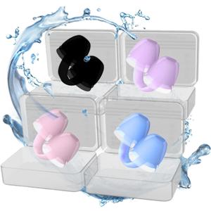 Nose Plugs for Swimming Silicone Swim Nose Clip Adult Hree-Layer Mushroom Head Waterproof Surfing Nose Plug (with Storage Box) Nose Clip for Swimming Suitable for Diving, Surfing