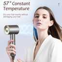 Brushless Powerful Hair Dryer, 1600W 110,000 RPM Fast Drying High Speed Blow Dryer with Negative Ion Technology, Portable Lightweight with Diffuser and Nozzle for Home Salon Travel, Pink