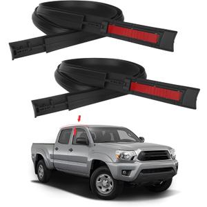 Roof Drip Molding Trim for Toyota Tacoma Double Cab 2005-2015Left & Right Side Black Rubber Weatherstrip Seal Replace 75551-04063 75552-04063