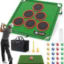Golf Game Play Set, Golf Chipping Game Cornhole Game Includes 20 Velcro Golf Balls, Putting Mat, Golf Putter and Carrying Bag, Golf Target Games for Golfers Fathers Indoor Outdoor Lawn Backyard (1-pack)