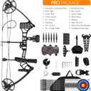Archery Ready to Hunt Compound Bow Package for Adults and Teens,25"-31" Draw Length,0-70 Lbs Draw Weight Adjustable,up to 320 fps,Made in USA,Lightweight Design P3 Bow,2025 New, Black Right Handed Pro
