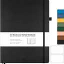 Dotted Journal, Hardcover Notebook 8.5 x 11, Dot Grid Notebook Journal for Women, Men, Large Leather Journals for Writing, Bullet, No Bleed Thick Paper, A4 Notebooks for Work, School, Notes, Black