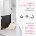Perma Child Safety Indoor Outdoor Ultimate Retractable Baby Gate, 38.6" Tall Extends to 79" Wide, Black