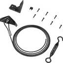 Anti Sag Gate Kit for Wooden Fence, Gate Tensioner Cable Kit, Anti-Sag Gate Support Cable Kit, Steel Fence Door Repair Kit for Wood Door, Gate Frame Kit Hardware (Black)