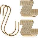 Sratte 60 Pcs S Hooks for Hanging 1.8 Inch Heavy Duty S Hooks Bulk Curtain Hanging Connectors Mini S Shaped Hangers Ornament for Plants Pots Pans Mugs DIY Jewelry (Gold)