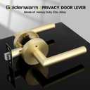 Goldenwarm Gold Door Handles Interior, Privacy Brushed Gold Interior Door Handles, Heavy Duty Zinc Alloy Brushed Brass Door Lever for Bedroom and Bathroom (6 Pack)