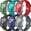 Lenrao 6 Pack Sport Band Compatible with Apple Watch Band 46mm 44mm 45mm 40mm 42mm 38mm 41mm 49mm Men Women, Soft Silicone Waterproof Strap for iWatch Band Series 11 10 9 8 7 6 5 4 3 2 1 SE Ultra